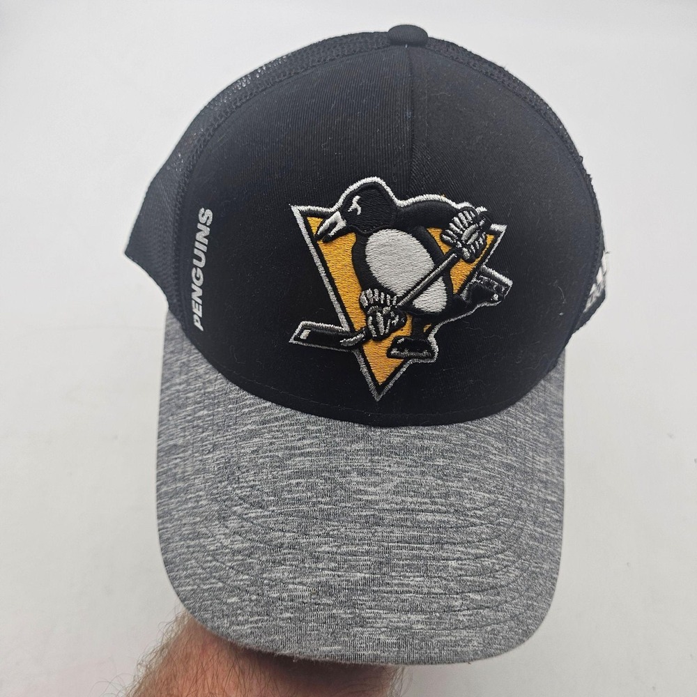 Pittsburgh Penguins Hat Cap Snap Back Mens One Size Black Gray NHL Hockey Adidas